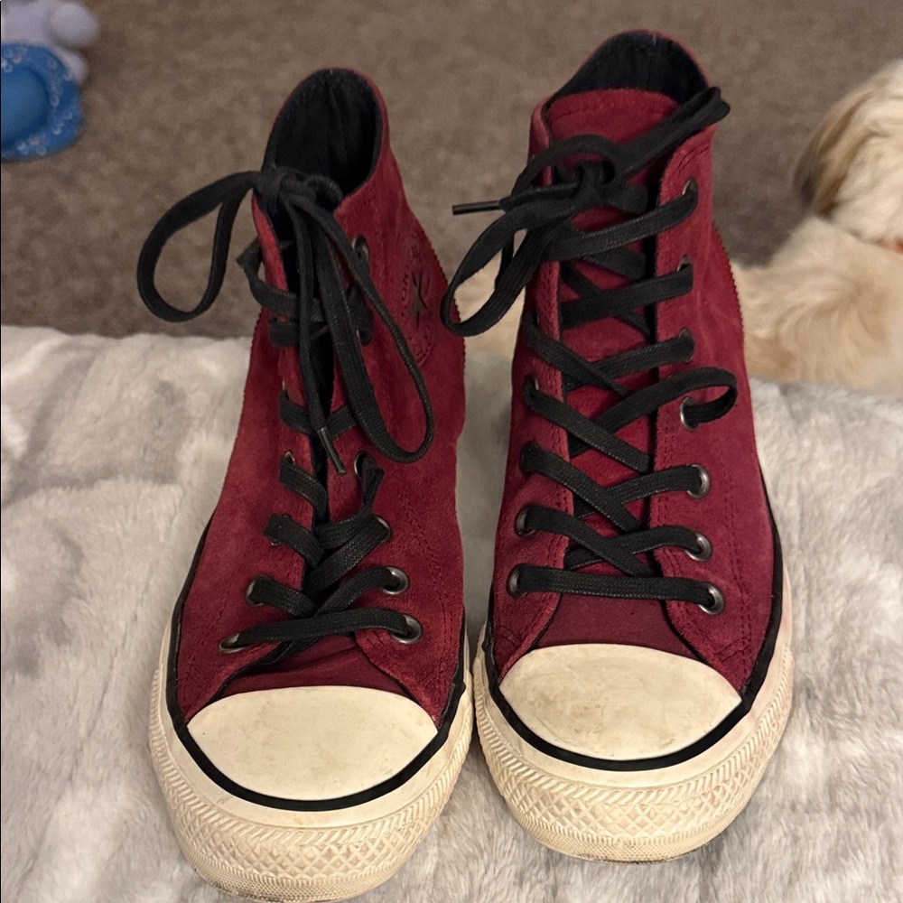 Women's Maroon High-Top Sneakers